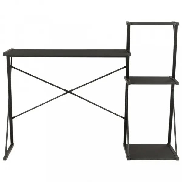 vidaXL Stôl s poličkami, biely 116x50x93 cm