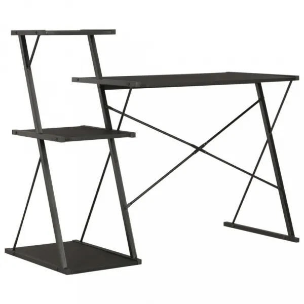 vidaXL Stôl s poličkami, biely 116x50x93 cm
