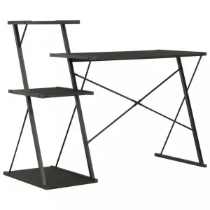 vidaXL Stôl s poličkami, biely 116x50x93 cm