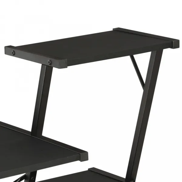 vidaXL Stôl s poličkami, biely 116x50x93 cm