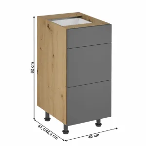 Spodná skrinka LANGEN D40S3 - PUSH OPEN Tempo Kondela