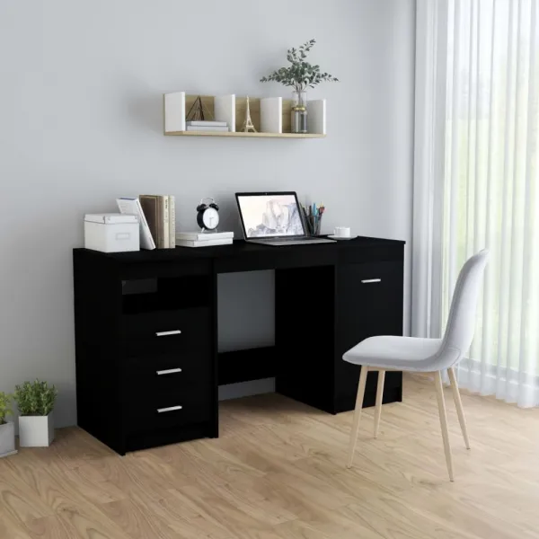 Písací stôl so zásuvkami a skrinkou 140x50 cm Dekorhome Bílá