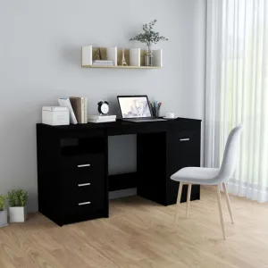Písací stôl so zásuvkami a skrinkou 140x50 cm Dekorhome Bílá