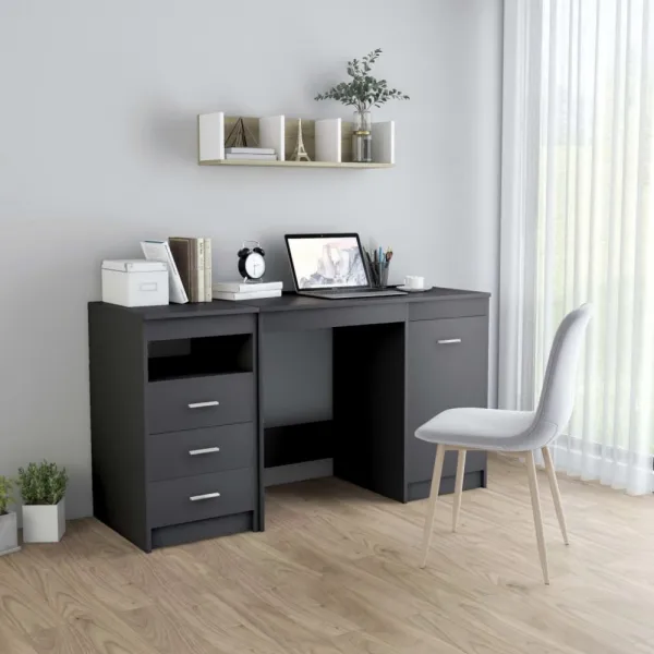 Písací stôl so zásuvkami a skrinkou 140x50 cm Dekorhome Bílá