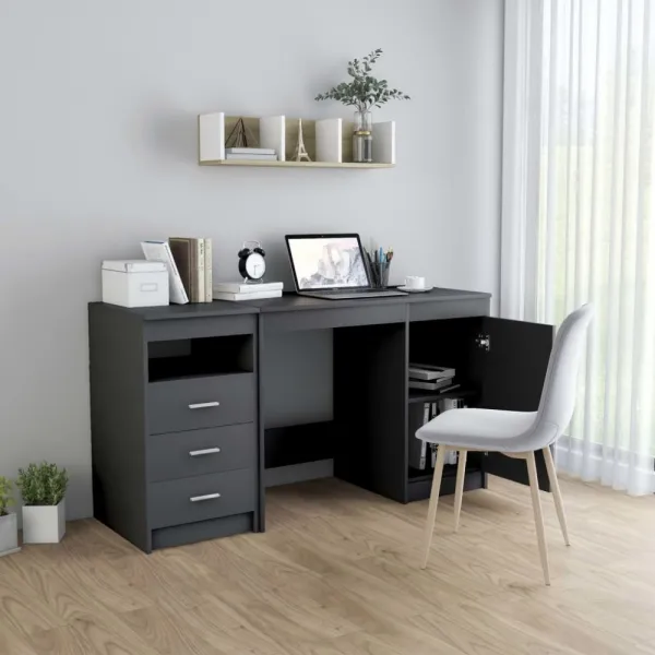 Písací stôl so zásuvkami a skrinkou 140x50 cm Dekorhome Bílá