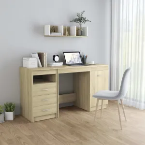 Písací stôl so zásuvkami a skrinkou 140x50 cm Dekorhome Bílá