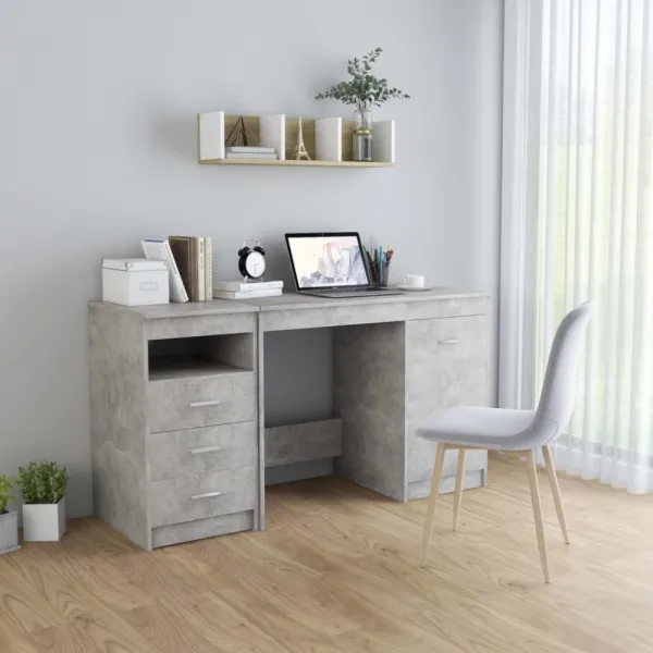 Písací stôl so zásuvkami a skrinkou 140x50 cm Dekorhome Bílá