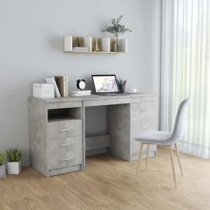 Písací stôl so zásuvkami a skrinkou 140x50 cm Dekorhome Bílá