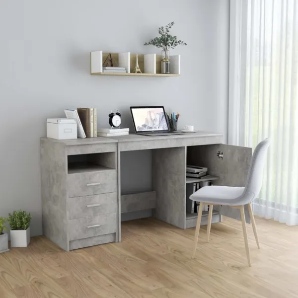 Písací stôl so zásuvkami a skrinkou 140x50 cm Dekorhome Bílá