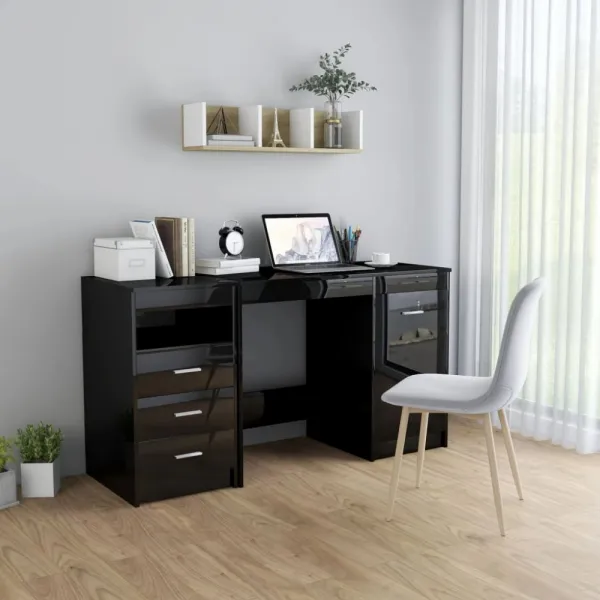 Písací stôl so zásuvkami a skrinkou 140x50 cm Dekorhome Bílá
