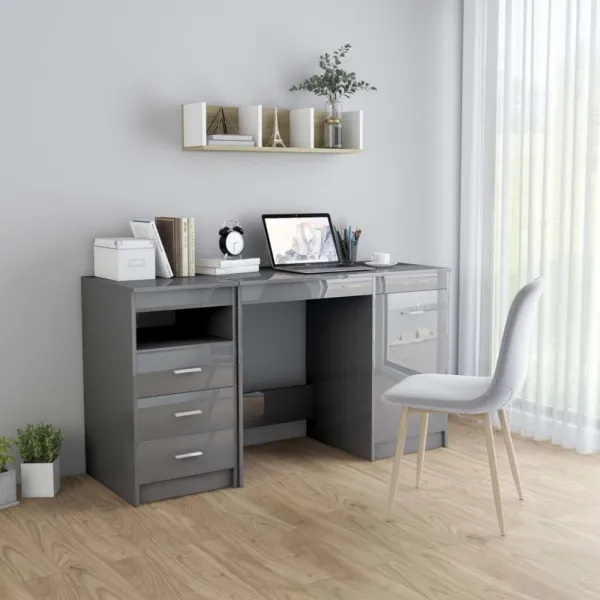 Písací stôl so zásuvkami a skrinkou 140x50 cm Dekorhome Bílá