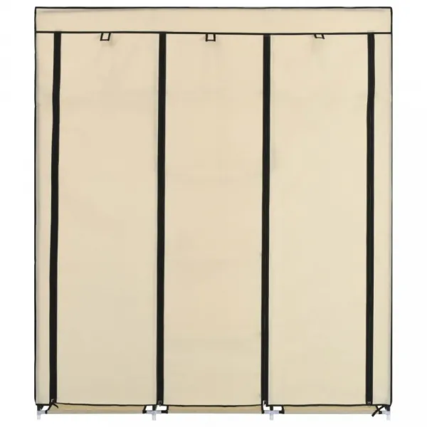 vidaXL Šatník s priehradkami a tyčami hnedý látkový 150x45x175 cm