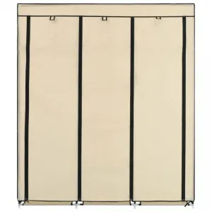 vidaXL Šatník s priehradkami a tyčami hnedý látkový 150x45x175 cm