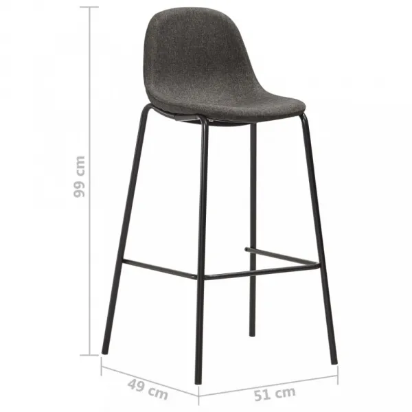 Barový set 5ks textil / biela Dekorhome Černá