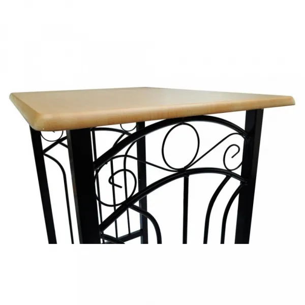 Barový set kov / MDF / drevo Dekorhome Černá / šedá