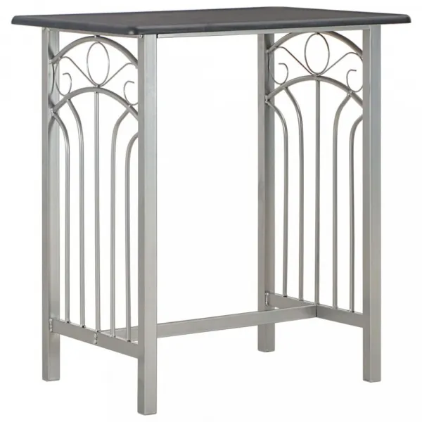 Barový set kov / MDF / drevo Dekorhome Černá / šedá