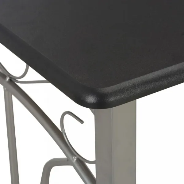 Barový set kov / MDF / drevo Dekorhome Černá / šedá