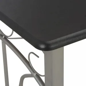 Barový set kov / MDF / drevo Dekorhome Černá / šedá