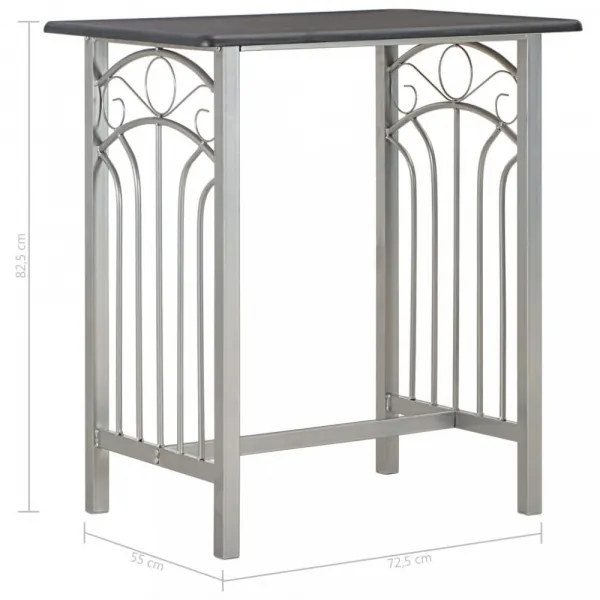 Barový set kov / MDF / drevo Dekorhome Černá / šedá