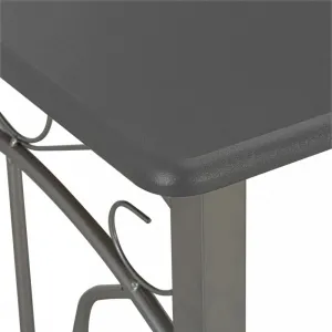 Barový set kov / MDF / drevo Dekorhome Černá / šedá