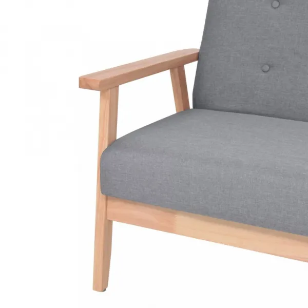 Kreslo textil / drevo Dekorhome Světle šedá