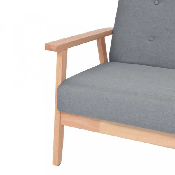 Trojmiestna pohovka textil / drevo Dekorhome Světle šedá