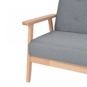Trojmiestna pohovka textil / drevo Dekorhome Světle šedá