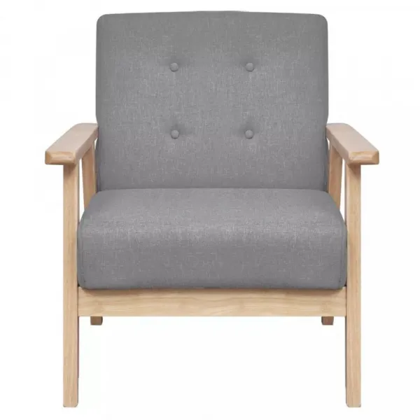 Kreslo textil / drevo Dekorhome Světle šedá