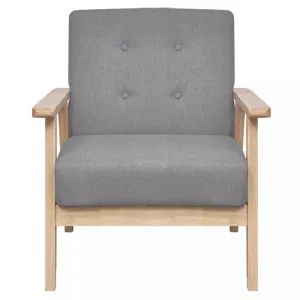 Kreslo textil / drevo Dekorhome Světle šedá