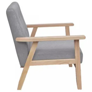 Kreslo textil / drevo Dekorhome Světle šedá