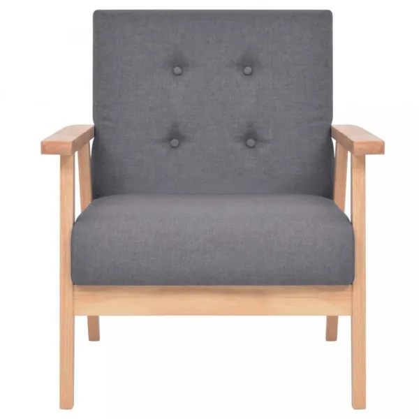 Kreslo textil / drevo Dekorhome Světle šedá