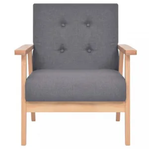 Kreslo textil / drevo Dekorhome Světle šedá