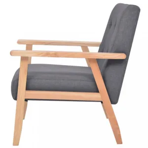 Kreslo textil / drevo Dekorhome Světle šedá