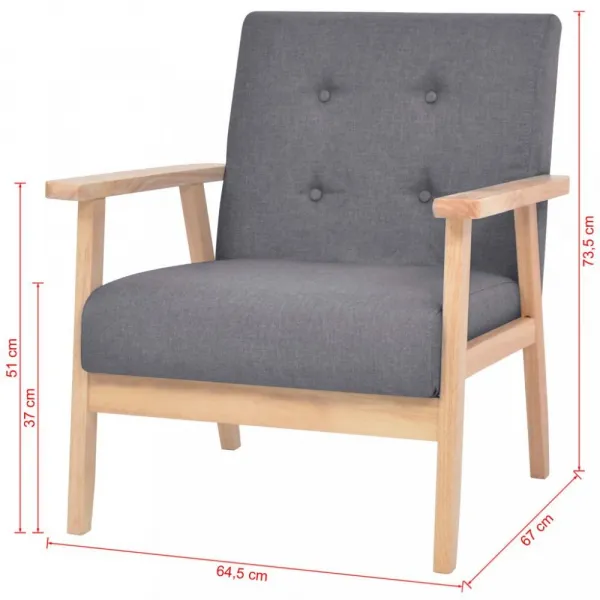 Kreslo textil / drevo Dekorhome Světle šedá