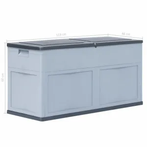 vidaXL Záhradný úložný box 320 l šedo-čierny