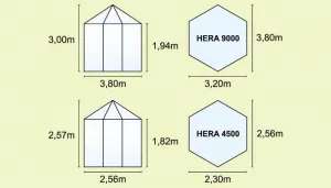 Pavilón HERA 9000 sklo / polykarbonát / hliník Dekorhome