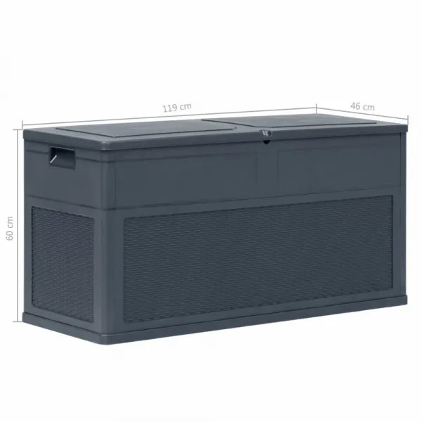 vidaXL Záhradný úložný box 320 l šedo-čierny