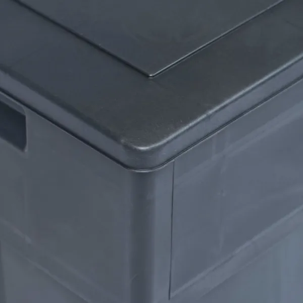 vidaXL Záhradný úložný box 320 l šedo-čierny