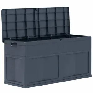 vidaXL Záhradný úložný box 320 l šedo-čierny