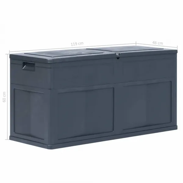 vidaXL Záhradný úložný box 320 l šedo-čierny
