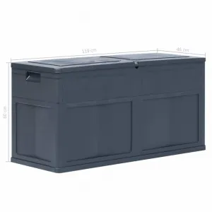 vidaXL Záhradný úložný box 320 l šedo-čierny