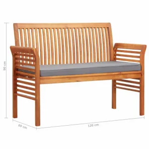 Záhradná lavica 120cm akáciové drevo Dekorhome Šedá