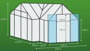 Skleník SIRIUS číre sklo 3 mm Dekorhome Černá