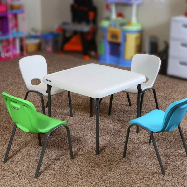 Detský stôl HDPE biela / čierna Dekorhome