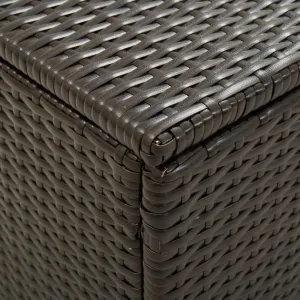 Záhradný úložný box polyratan Dekorhome Černá