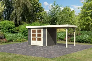 DrevenDrevený záhradný domček ASKOLA 3 s prístavkom 240 Lanitplast