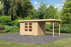 Drevený záhradný domček ASKOLA 4 s prístavkom 240 Lanitplast
