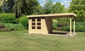 Drevený záhradný domček ASKOLA 2 s prístavkom 280 Lanitplast
