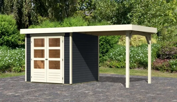 Drevený záhradný domček ASKOLA 2 s prístavkom 240 Lanitplast
