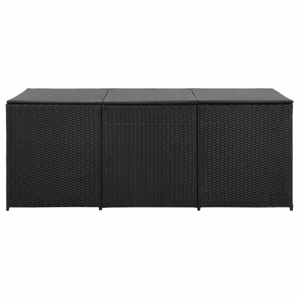 Záhradný úložný box 180 x 90 x 75 cm polyratan Šedá